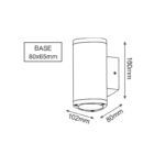^LED HP WALL LUMINAIRE 6W 300LM 50° 230V AC 3.000K DARK GREY CRI80 IP54 30.000HRS - Image 3