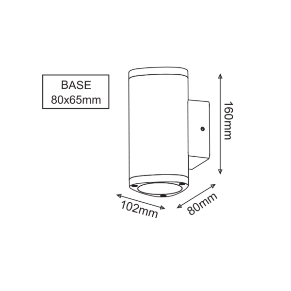 ^LED HP WALL LUMINAIRE 6W 300LM 50° 230V AC 3.000K DARK GREY CRI80 IP54 30.000HRS - Image 3