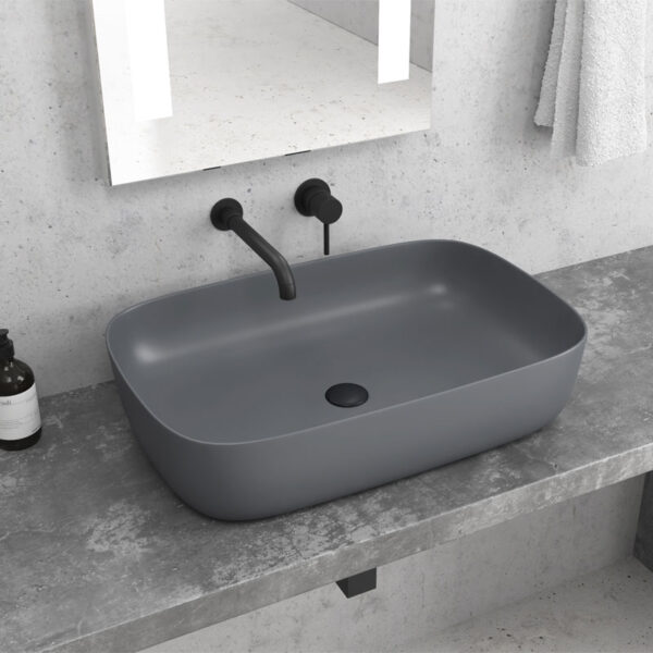 Νιπτήρας επικαθήμενος Grey Matt LT 2143-PMDG KARAG 60x39x14