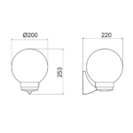PLASTIC WALL GARDEN BLACK LUMINAIRE Φ200 E27 IP44 - Image 2