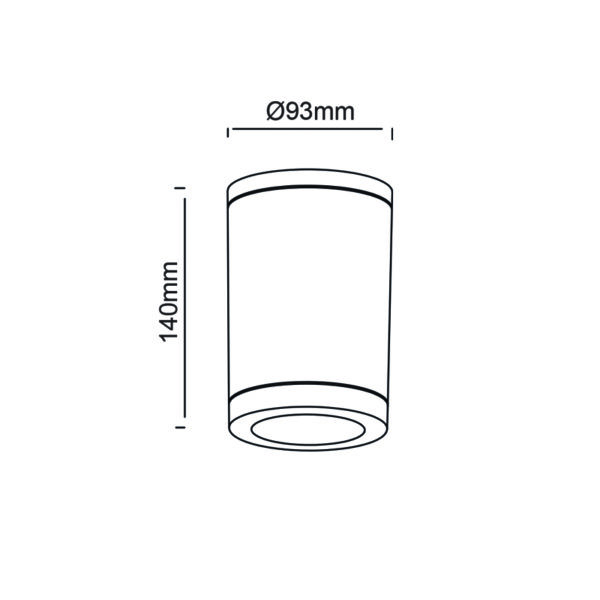 GU10  ROUND CEILING LUMINAIRE 230V AC GREY IP65 GU10 MAX.7W - Image 2