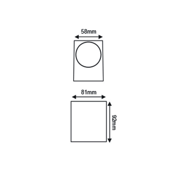 GU10 WALL LUMINAIRE PLASTIC 230V AC WHITE IP65 MAX 3W LED - Image 2