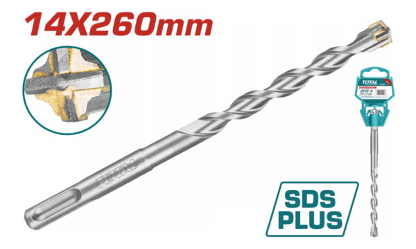 TOTAL ΔΙΑΜΑΝΤΟΤΡΥΠΑΝΟ SDS-PLUS ΤΕΤΡΑΚΟΠΟ S4L 14 X 260mm (TAC311403C)