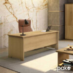 Γραφείο εργασίας επαγγελματικό Amazon pakoworld χρώμα sonoma 180x75x75εκ - Image 2