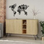 Μπουφές Clara pakoworld χρώμα light oak 142x35.5x83εκ - Image 2