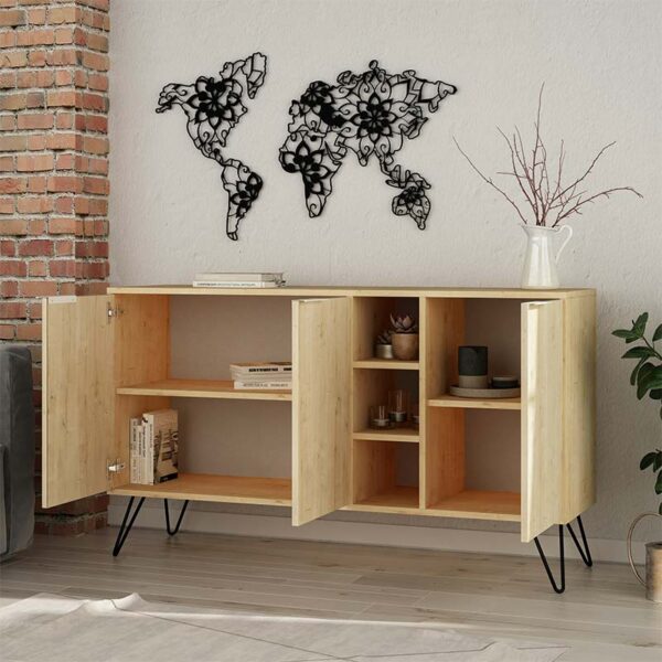 Μπουφές Clara pakoworld χρώμα light oak 142x35.5x83εκ - Image 3