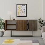 Μπουφές Estella pakoworld φυσικό-καρυδί 150x42x79.5εκ - Image 3