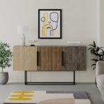 Μπουφές Estella pakoworld φυσικό-καρυδί 150x42x79.5εκ - Image 4