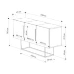 Μπουφές Estella pakoworld φυσικό-καρυδί 150x42x79.5εκ - Image 6