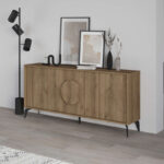 Μπουφές Gora pakoworld σε απόχρωση ανοιχτό καρυδί 180x35.6x82εκ - Image 2