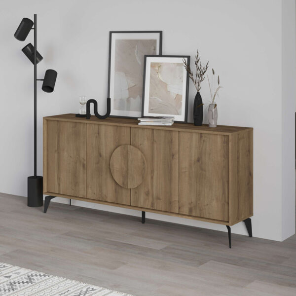 Μπουφές Gora pakoworld σε απόχρωση ανοιχτό καρυδί 180x35.6x82εκ - Image 2