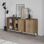 Μπουφές Gora pakoworld σε απόχρωση ανοιχτό καρυδί 180x35.6x82εκ - Image 3