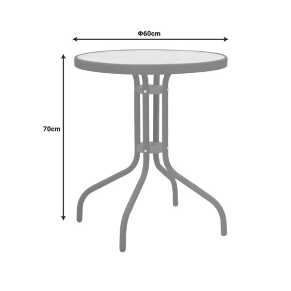 Τραπέζι Watson pakoworld μέταλλο σαμπανιζέ-γυαλί Φ60x70εκ - Image 4