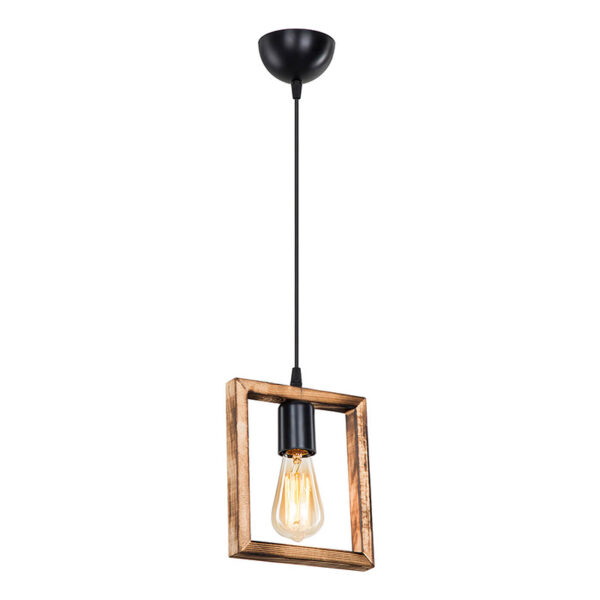 Φωτιστικό οροφής μονόφωτο Isolate pakoworld Ε27 καρυδί 18.5x3x24εκ - Image 2
