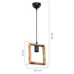 Φωτιστικό οροφής μονόφωτο Isolate pakoworld Ε27 καρυδί 18.5x3x24εκ - Image 4