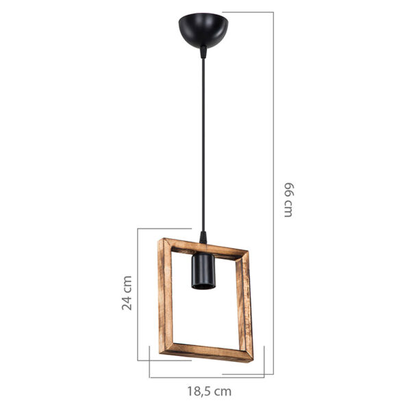 Φωτιστικό οροφής μονόφωτο Isolate pakoworld Ε27 καρυδί 18.5x3x24εκ - Image 4