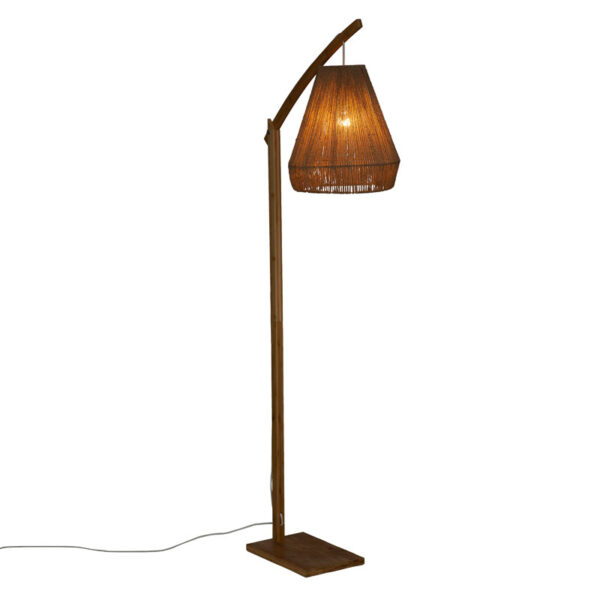 Φωτιστικό δαπέδου Sean pakoworld Ε27 60W μπαμπού μπεζ 52x30x158εκ - Image 2
