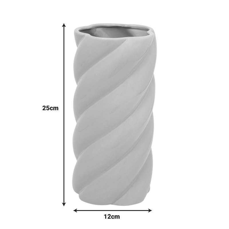 199-000625-2 Βάζο Dermel pakoworld κεραμικό σε μπεζ απόχρωση Φ12x25εκ - Image 3