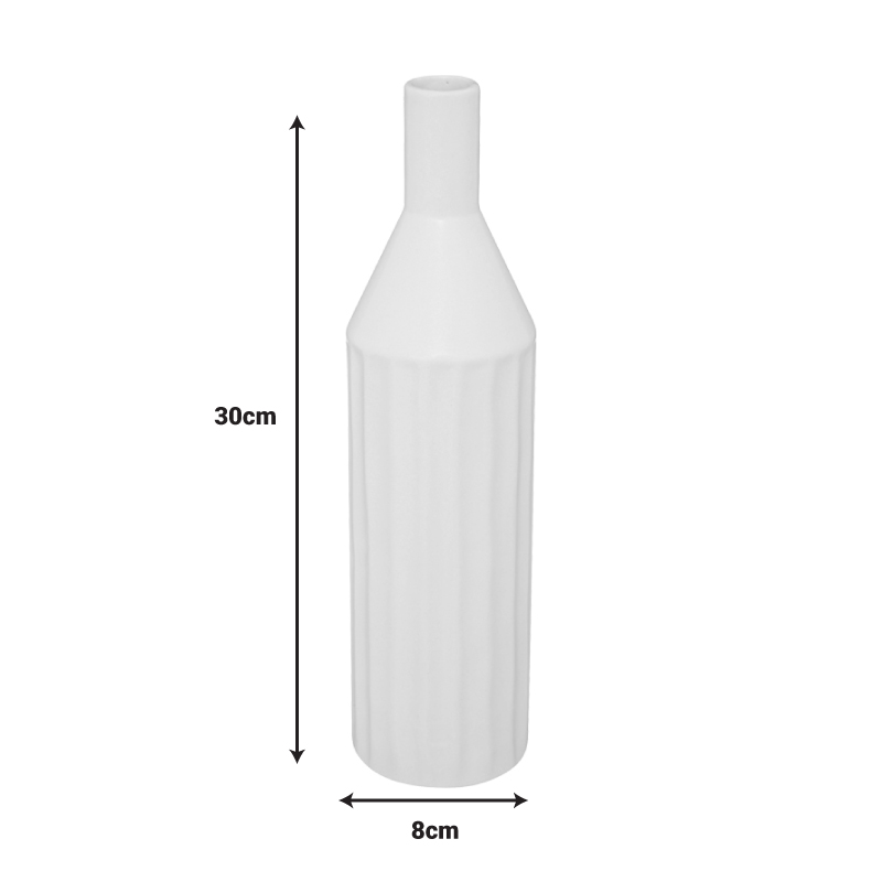 199-000632-1 Βάζο Drego pakoworld κεραμικό σε μπεζ απόχρωση Φ8x30εκ - Image 2