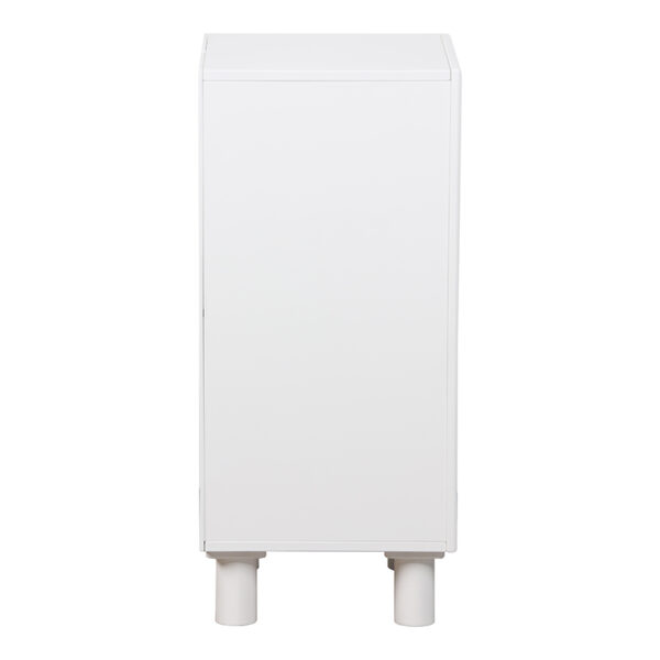 Κομοδίνο Emersi pakoworld MDF σε λευκή απόχρωση 40x32x70εκ - Image 2