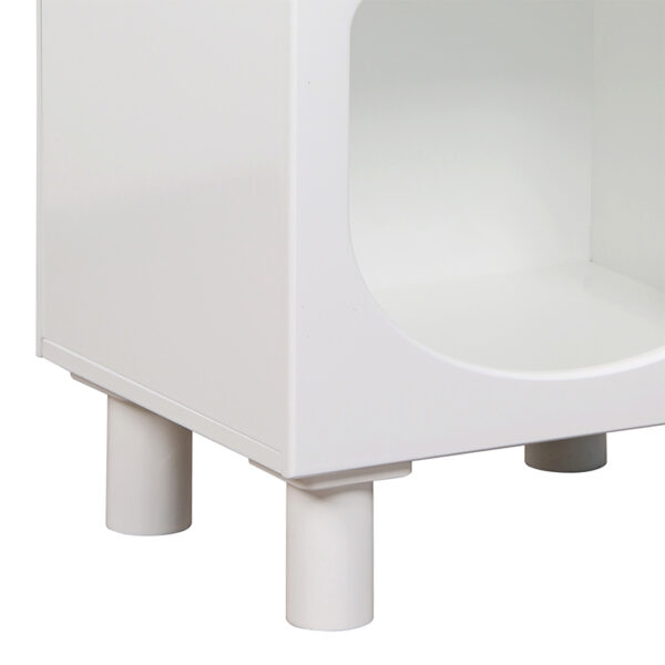 Κομοδίνο Emersi pakoworld MDF σε λευκή απόχρωση 40x32x70εκ - Image 6