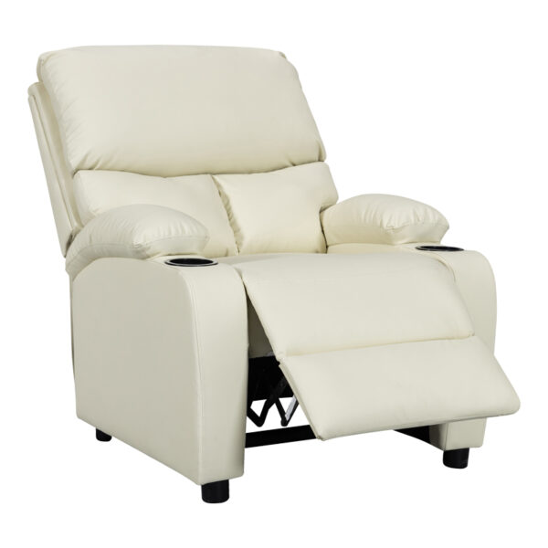 Πολυθρόνα relax με ποτηροθήκη Gartia pakoworld pu σε κρεμ απόχρωση 79x94x102εκ - Image 3