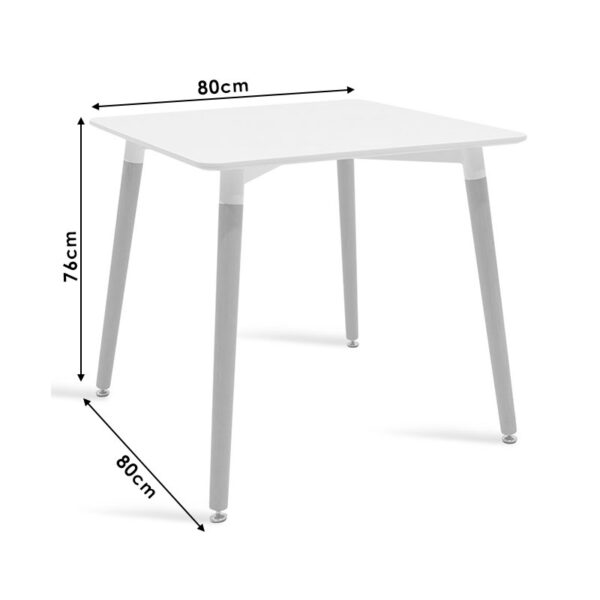 Τραπέζι Natali pakoworld MDF μαύρο-πόδια φυσικό 80x80x76εκ - Image 3