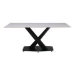 Τραπέζι Tafel pakoworld Sintered stone λευκό με μεταλλικά πόδια σε μαύρη απόχρωση 180x90x76εκ - Image 2