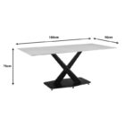 Τραπέζι Tafel pakoworld Sintered stone λευκό με μεταλλικά πόδια σε μαύρη απόχρωση 180x90x76εκ - Image 5