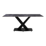Τραπέζι Tafel pakoworld Sintered stone μαύρο με μεταλλικά πόδια σε μαύρη απόχρωση 180x90x76εκ - Image 2