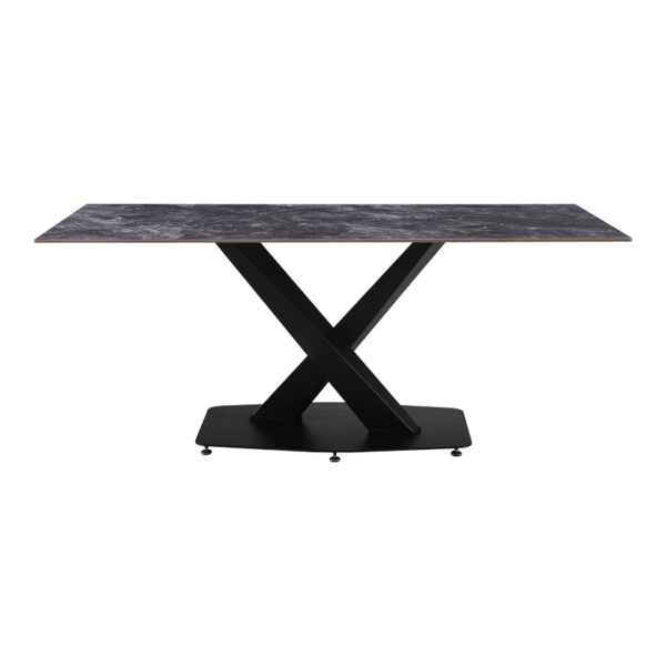 Τραπέζι Tafel pakoworld Sintered stone μαύρο με μεταλλικά πόδια σε μαύρη απόχρωση 180x90x76εκ - Image 2