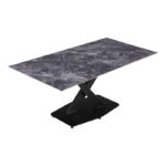 Τραπέζι Tafel pakoworld Sintered stone μαύρο με μεταλλικά πόδια σε μαύρη απόχρωση 180x90x76εκ - Image 3