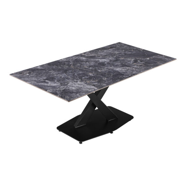 Τραπέζι Tafel pakoworld Sintered stone μαύρο με μεταλλικά πόδια σε μαύρη απόχρωση 180x90x76εκ - Image 3