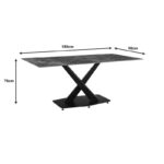Τραπέζι Tafel pakoworld Sintered stone μαύρο με μεταλλικά πόδια σε μαύρη απόχρωση 180x90x76εκ - Image 5