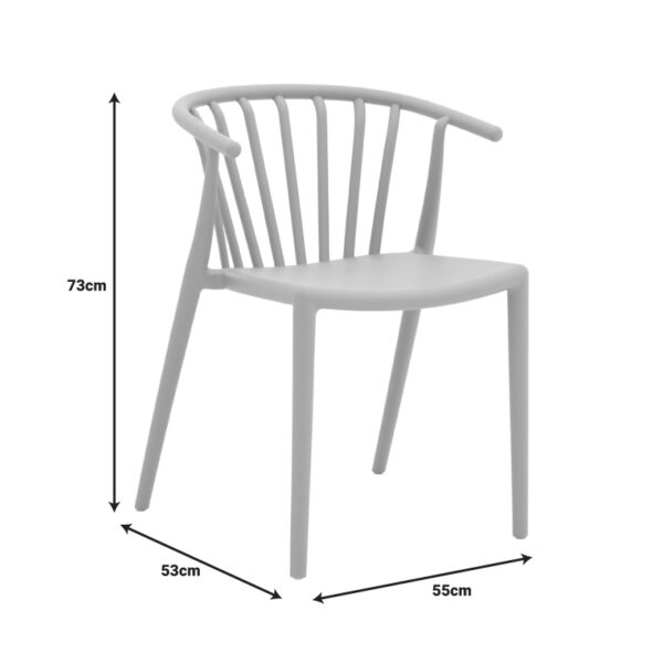 Πολυθρόνα Zelma pakoworld pp σε λευκή απόχρωση 55x53x73εκ - Image 6