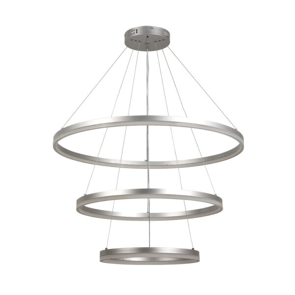 Inlight Κρεμαστό φωτιστικό LED 100W 3CCT (by switch on base)  D:60cm (6095-A-Silver) - Image 3