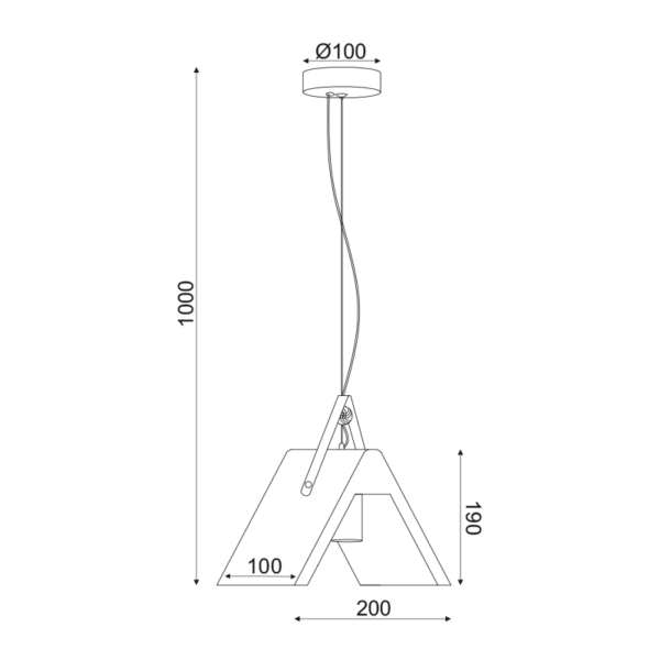 ΚΡΕΜΑΣΤΟ Φ/Σ 1ΧΕ27 ΤΣΙΜΕΝΤΟ+ΔΕΡΜΑ 20Χ10ΧΗ100CM ALFA - Image 2