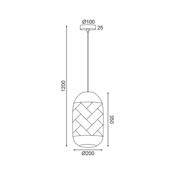 ^ΚΡΕΜΑΣΤΟ Φ/Σ 1ΧΕ27 RATTAN+ΞΥΛΟ D20XH120CM COCONUT - Image 2