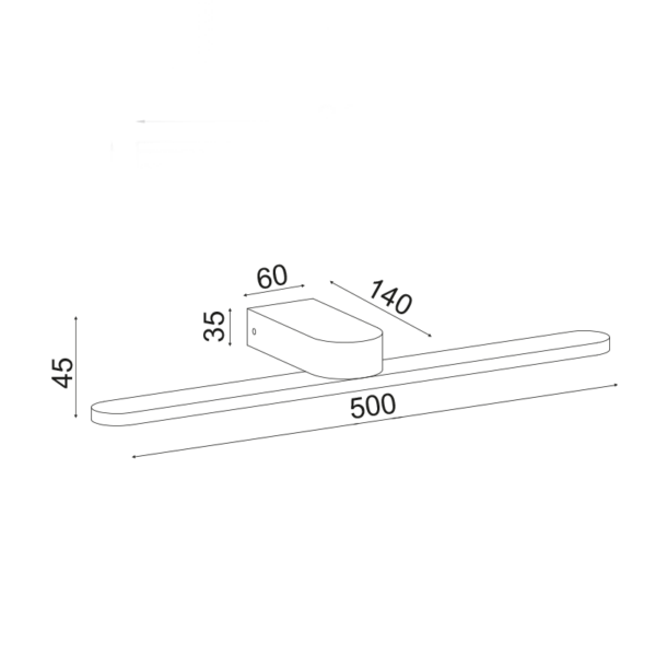 ^ΕΠΙΤΟΙΧΟ Φ/Σ LED 16W 3000K 1040LM ΛΕΥΚΟ ΜΕΤ/ΚΟ IP44 50Χ12Χ4CM PHOEBE - Image 2