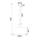 ^ΚΡΕΜΑΣΤΟ Φ/Σ 1ΧΕ27 CHIOS ΚΡΕΜ ΥΦΑΣΜΑ+ΞΥΛΟ D45XH140CM - Image 3