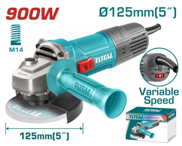 TOTAL ΓΩΝΙΑΚΟΣ ΛΕΙΑΝΤΗΡΑΣ 900W - 125mm ΗΛΕΚΤΡΟΝΙΚΟΣ (TG109125565)