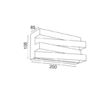 ^ΕΠΙΤΟΙΧΟ Φ/Σ LED 12W 3000K 960LM ΜΑΥΡΟ ΜΕΤ/ΚΟ 20X11X9CM MILANO - Image 2