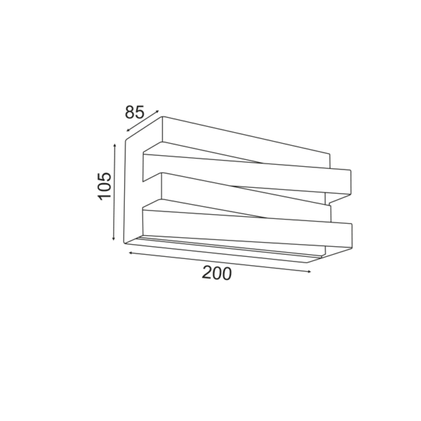 ^ΕΠΙΤΟΙΧΟ Φ/Σ LED 12W 3000K 960LM ΜΑΥΡΟ ΜΕΤ/ΚΟ 20X11X9CM MILANO - Image 2