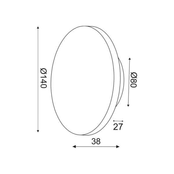 ΕΠΙΤ Φ/Σ LED 5W 3000Κ ΑΠΟΧΡ.ΣΚΟΥΡ ΞΥΛΟΥ MDF ΚΥΚΛ Φ14XH3,6CM ECLIPSE - Image 3