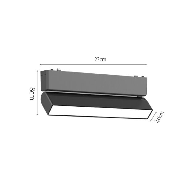 InLight Φωτιστικό LED 10W 3000K για Ultra-Thin μαγνητική ράγα σε μαύρη απόχρωση D:23cmX8cm (T03401-BL) - Image 4