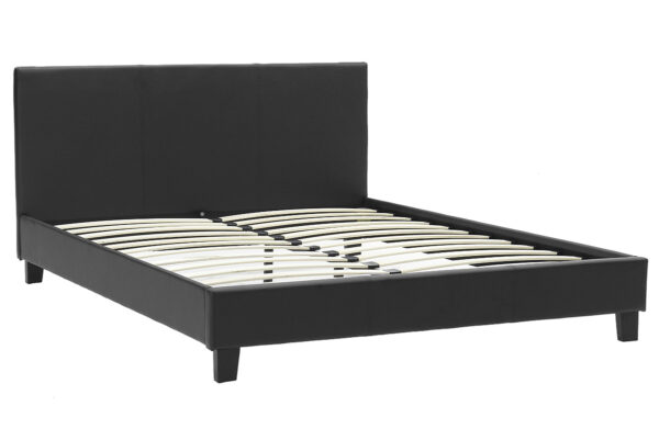 Κρεβάτι Nevil pakoworld 150x200 PU χρώμα μαύρο ματ - Image 3