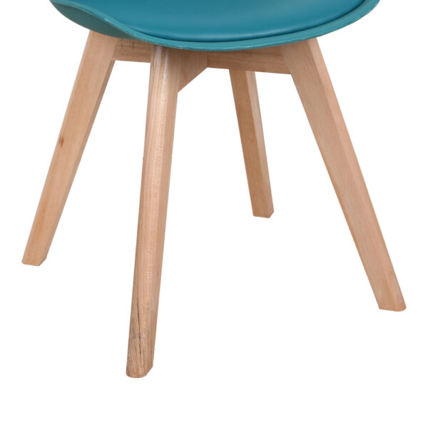 Καρέκλα Gaston pakoworld PP-PU μπλε απόχρωση- φυσικό πόδι 43x51x75εκ - Image 7