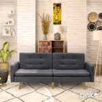 Καναπές-κρεβάτι Flexible pakoworld σε ανθρακί ύφασμα 198x87x76εκ - Image 2