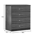 Συρταριέρα Killian pakoworld  με 4 συρτάρια zebrano 80x40x80εκ - Image 2