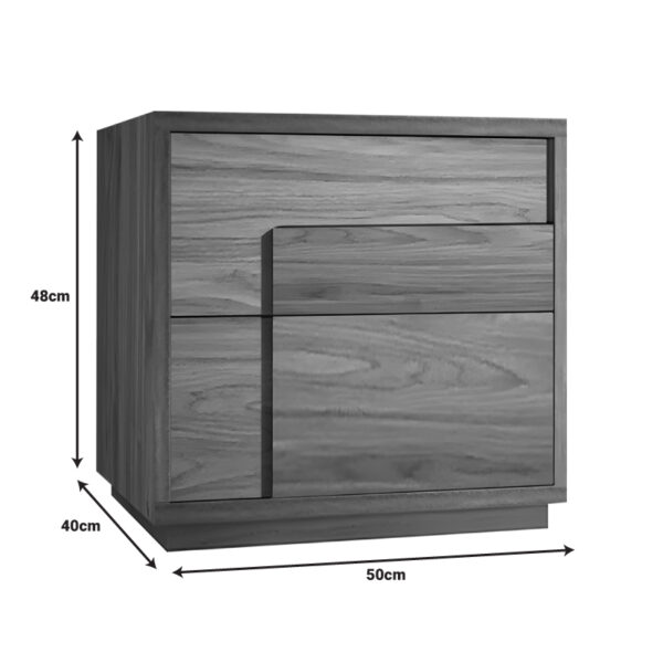 Κομοδίνο Inget pakoworld mdf σε καρυδί απόχρωση 50x40x48εκ - Image 2